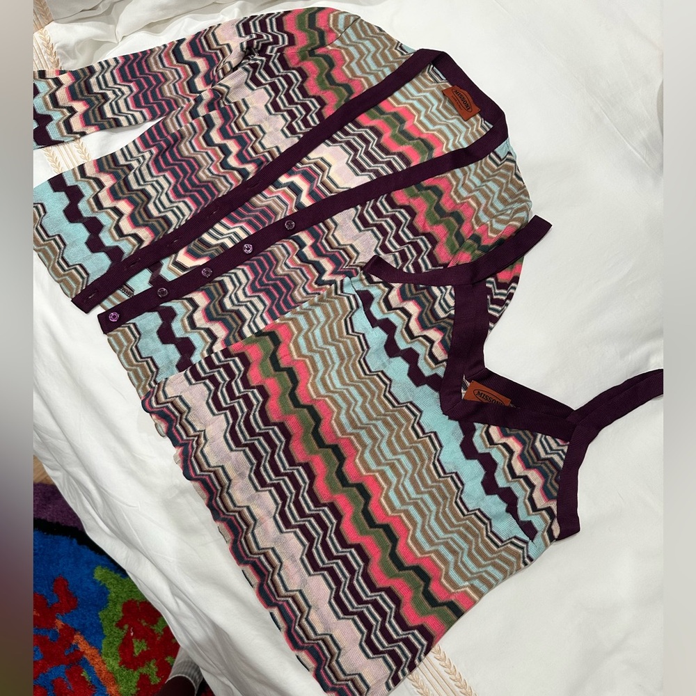 Missoni matching set tank and sweater - Multicolor Zigzag